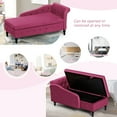 thumbnail image 7 of ACMEASE Upholstered Chaise Lounge with Right Armrest & Lumbar Pillow,Button Tufted Lounge Sofa with Storage,Lounge Chair Indoor,Modern Velvet Lounge Chair for Bedroom, Living Room and Office, Fuchsia, 7 of 7