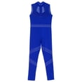 thumbnail image 5 of Yeahdor Kids Girls Sleeveless Mesh Splice Rhinestones Gymnastics Unitard Figure Skating Dance Jumpsuit Blue 8, 5 of 7
