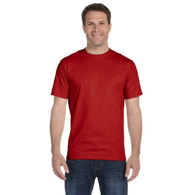Hanes 5280 Hommes T-Shirt à Manches Courtes 5,2 Oz, Poids Lourd, Rouge Foncé 3TG