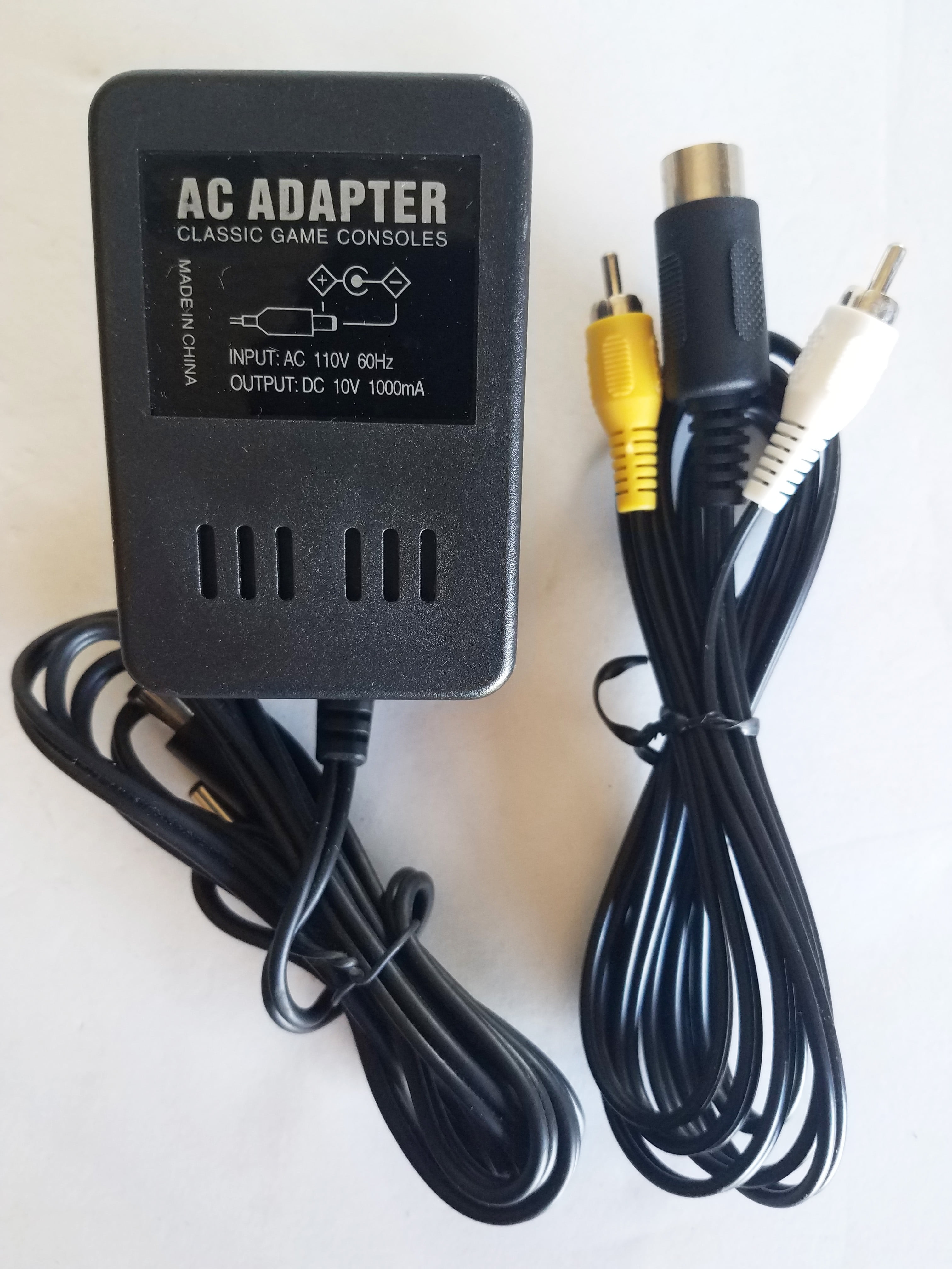 Replacement AC Adapter Power Cable Cord With A/V Audio Video Cable For