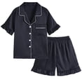 thumbnail image 2 of BOOMNY Baby Girls 2 Peice Pajamas Sets Soft Short Sleeve Buttons Sleepwear Tops Shorts Pjs Set for Kids Cozy Loungewear Homewear, 2 of 8