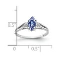 thumbnail image 2 of Solid 14k White Gold 8x4mm Marquise Tanzanite Blue December Gemstone Diamond Engagement Ring Size 5 (.04 cttw.), 2 of 3