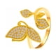 thumbnail image 1 of Anillos para mujer, regalos para mujer, anillo de dedo abierto con forma de hoja y diamantes a la moda para mujer., 1 of 2