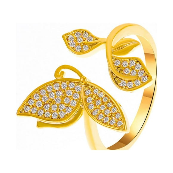Xihbxyly Anillos de Aro de Diamantes, Elegante Diseño Abierto, Joyería de Moda Única, Versátil para Cualquier Ocasión, Regalo para Ella, Perfecto para Bodas y Aniversarios, Comodidad Antialérgica.