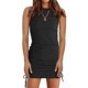 thumbnail image 2 of Women's Slimming Dress Ribbed Tank Top Knit Short Skirt for Summer Spring New, 2 of 5
