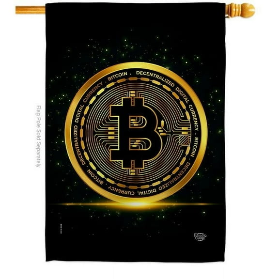 Ornament Collection H192639-BO Bitcoin Novelty Merchant 28 x 40 in. Double-Sided Decorative Vertical House Flags for Decoration Banner Garden Yard Gift