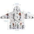 thumbnail image 7 of Halloween Dancing Skeletons and Pumpkins Blanket Hoodies for Kids 6-13YR Oversize Wearable Blanket Hoodies for Boys Girls Teens, 7 of 7