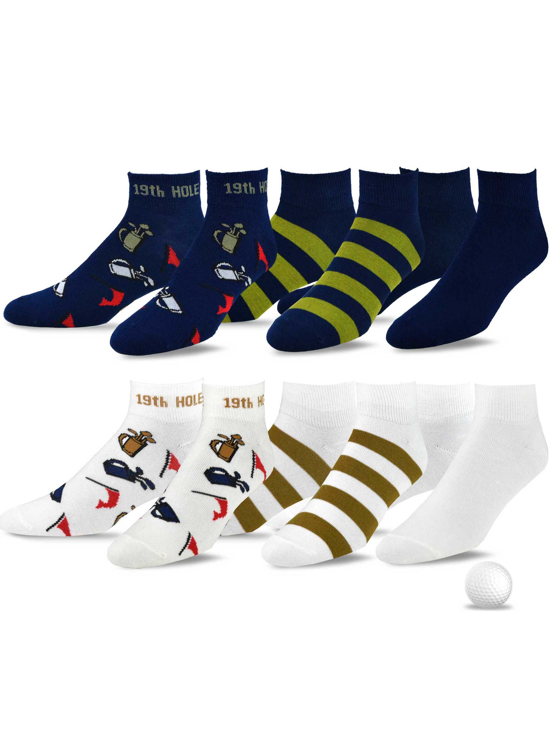 TeeHee Men's Golf Socks Quarter Crew Low Cut Ankle Socks 6Pairs