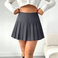 thumbnail image 2 of TRUNZI Womens Pleated Skirts High Waist Cute Flowy Casual Summer Pull On Short Mini Skirts Gray S, 2 of 6