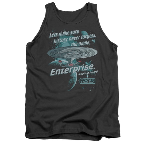 Star Trek Never Forget Adult Tank Top Charcoal