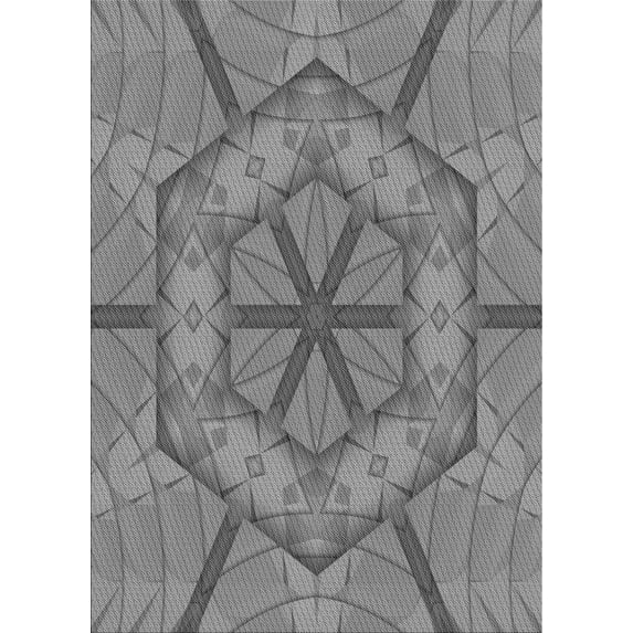 Ahgly Company Indoor Rectangle Patterned Dark Gray Novelty Area Rugs, 4' x 6'