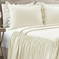 thumbnail image 3 of Ruffle Skirt Bedspread Set - 3 Piece Luxurious Farmhouse Bedding Set - Elegant, Charming Ruffle Detail - Timeless Style & Classic Design - Soft and Lightweight - Full, Ivory, 3 of 9