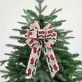 thumbnail image 4 of XWSHYW Decoraciones Navideñas Lazo Grande con Nueve Orejas En La Parte Superior Del Árbol de Navidad, Lazo de Tela de Imitación Decorado con Alfabeto, 4 of 5