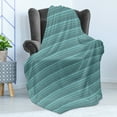 thumbnail image 4 of Chevron Soft Flannel Fleece Blanket, Zigzags in Shades of Blue Classical Simplistic Retro Revival Pattern, Cozy Plush for Indoor and Outdoor Use, 50" x 70", Pale Blue Turquoise Teal, by Ambesonne, 4 of 5