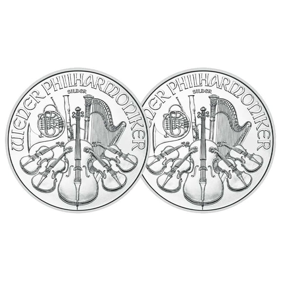 Lot of 2 - 2026 1.50 Euro Silver Austrian Philharmonic 1 oz BU