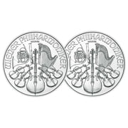 Lot of 2 - 2026 1.50 Euro Silver Austrian Philharmonic 1 oz BU