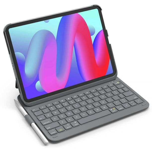 Funda con teclado para iPad Inateck para iPad 10th Gen 10.9" 2022, gris