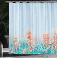 thumbnail image 4 of Ambesonne Floral Shower Curtain, Oak Garden Flowers Buds, 69"Wx75"L, Coral Sky Blue, 4 of 5