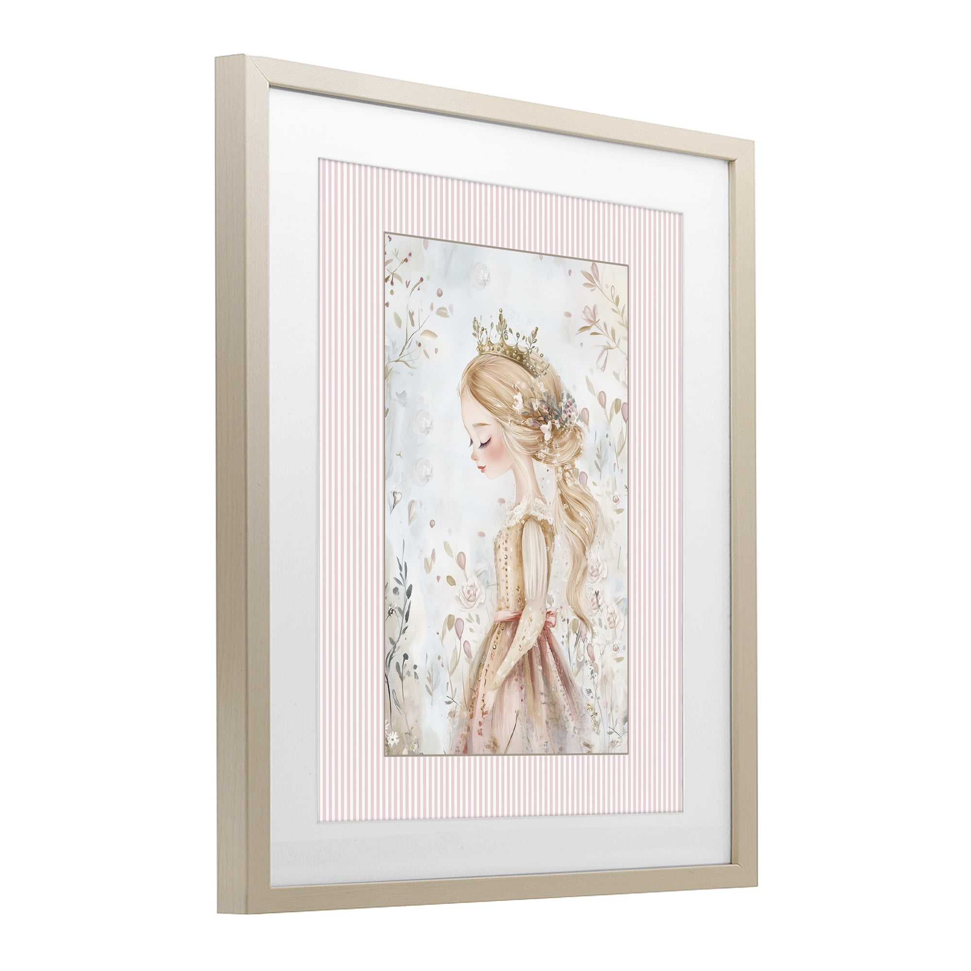 Stupell Industries Enchanted Dreams Princess Birch Framed Print Under Glass, design by Christine Simpson Art