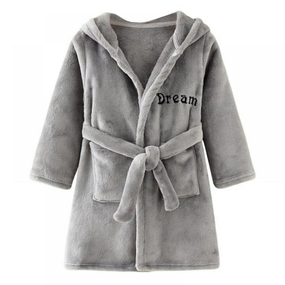Kids Boys Girls Bath Robes Flannel Winter Kids Sleepwear Hooded Robe Infant Pajamas Nightgown for 3-10 Years Baby Clothes