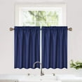 thumbnail image 1 of Haperlare 30"Wx36"L Navy Blue Cafe Curtains Waffle Farmhouse Curtain Light Filtering Waterproof Window Covering Curtain for Kitchen, Set of 2, 1 of 7