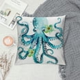thumbnail image 2 of ONETECH Octopus Throw Pillow Cover Decorative Square Green Flower Pillow Case White Pillowcase for Bed Bedroom Couch Chair  Ocean Blue, 2 of 5