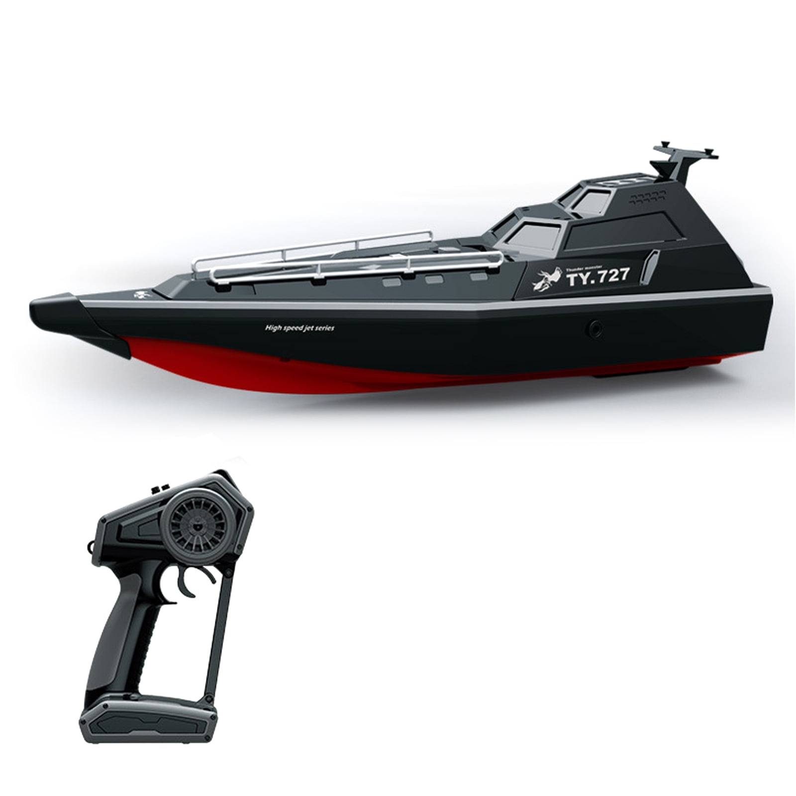 Bateau Télécommandé 2,4 GHz 4 Canaux – Double Moteur 30 Km/h, Étanche, Batterie 1200mAh – Pour Enfants 14+ Et Adultes (Rouge)