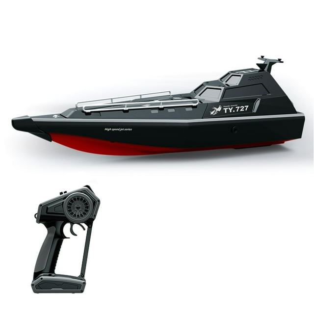 TFixol 2.4GHz Turbo Jet RC Boat with 30km/h Speed, Anti-Flip & Waterproof Design, Single Battery Version (Black)
