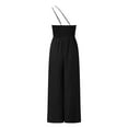 thumbnail image 5 of Aayomet OnePiece Jumpsuits For Women Women Summer Straps Jumpsuit One Shoulder Pleated High Waist Jumpsuit Casual Wide Leg,Black M, 5 of 5
