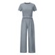 thumbnail image 5 of Puntoco Conjunto deportivo de dos piezas para mujer, tops cortos de punto ajustados, pantalones sueltos de pierna ancha Puntoco Puntoco-1838, 5 of 7