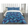 thumbnail image 3 of Ambesonne Modern Quilted Bedspread Set 3 Pcs, Exotic Pineapple, Queen Size, Night Blue Turquoise, 3 of 5