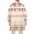 thumbnail image 2 of Wearable Oversized Blanket,Soft Colored Geometric Pattern Wearable Blanket Hoodie for Adults,Cozy Hooded Blankets with Super Pockets,Super Warm Fuzzy Pullover for Women & Men, 2 of 6