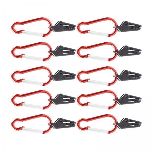 2x 10x Clip hebilla de bloqueo de tienda con mosquetón toldo abrazadera de toldo soporte de Clip de plástico toldo abrazadera de bloqueo Sharpla Clips de lona de tienda