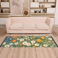 thumbnail image 2 of Yayeee Runner Rug for Bedroom 2'x6' Machine Washable Hallway Non Slip Mat, Orange Floral Garden, 2 of 8
