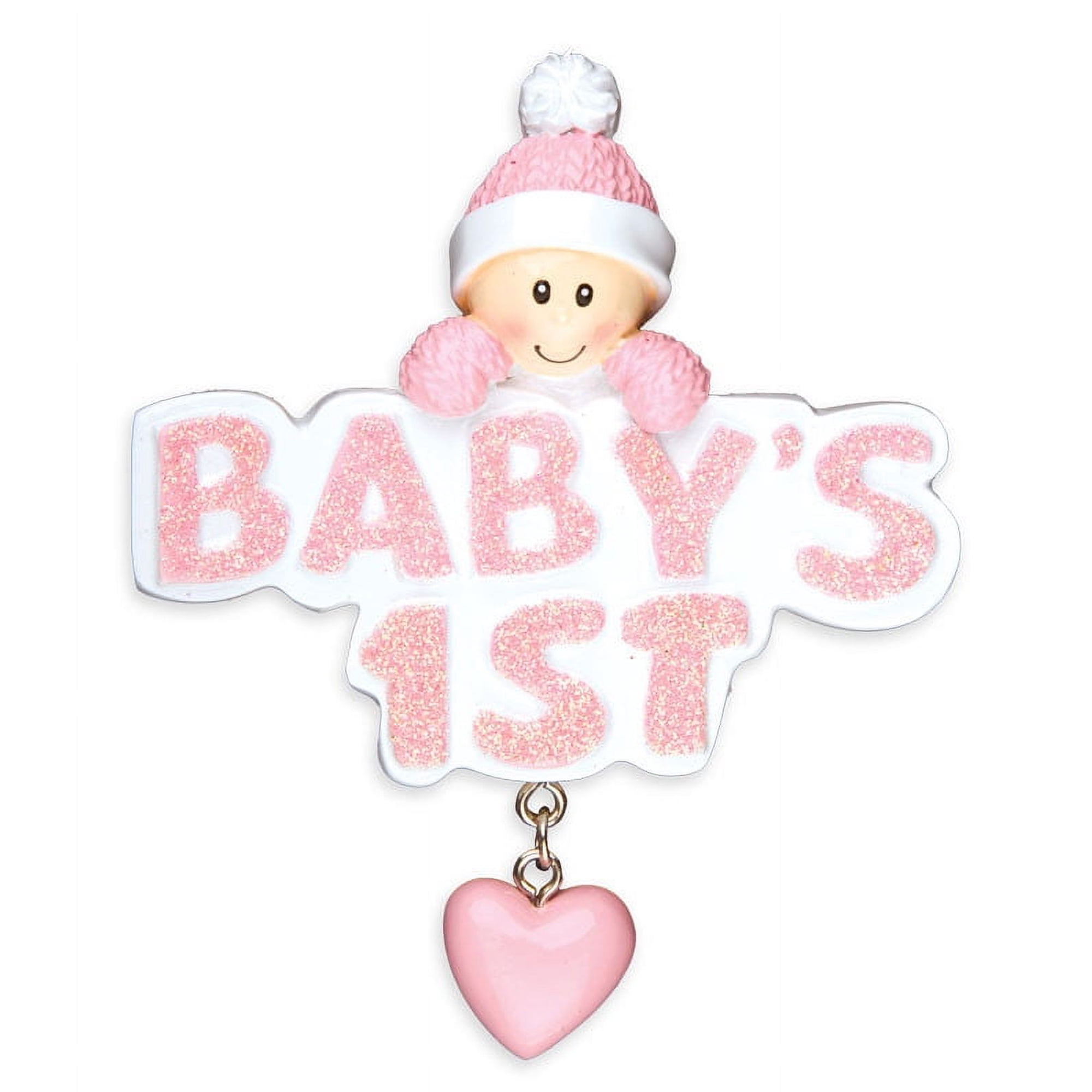 Baby's 1st Girl in pink cap Personalized Christmas Ornament DO-IT-YOURSELF