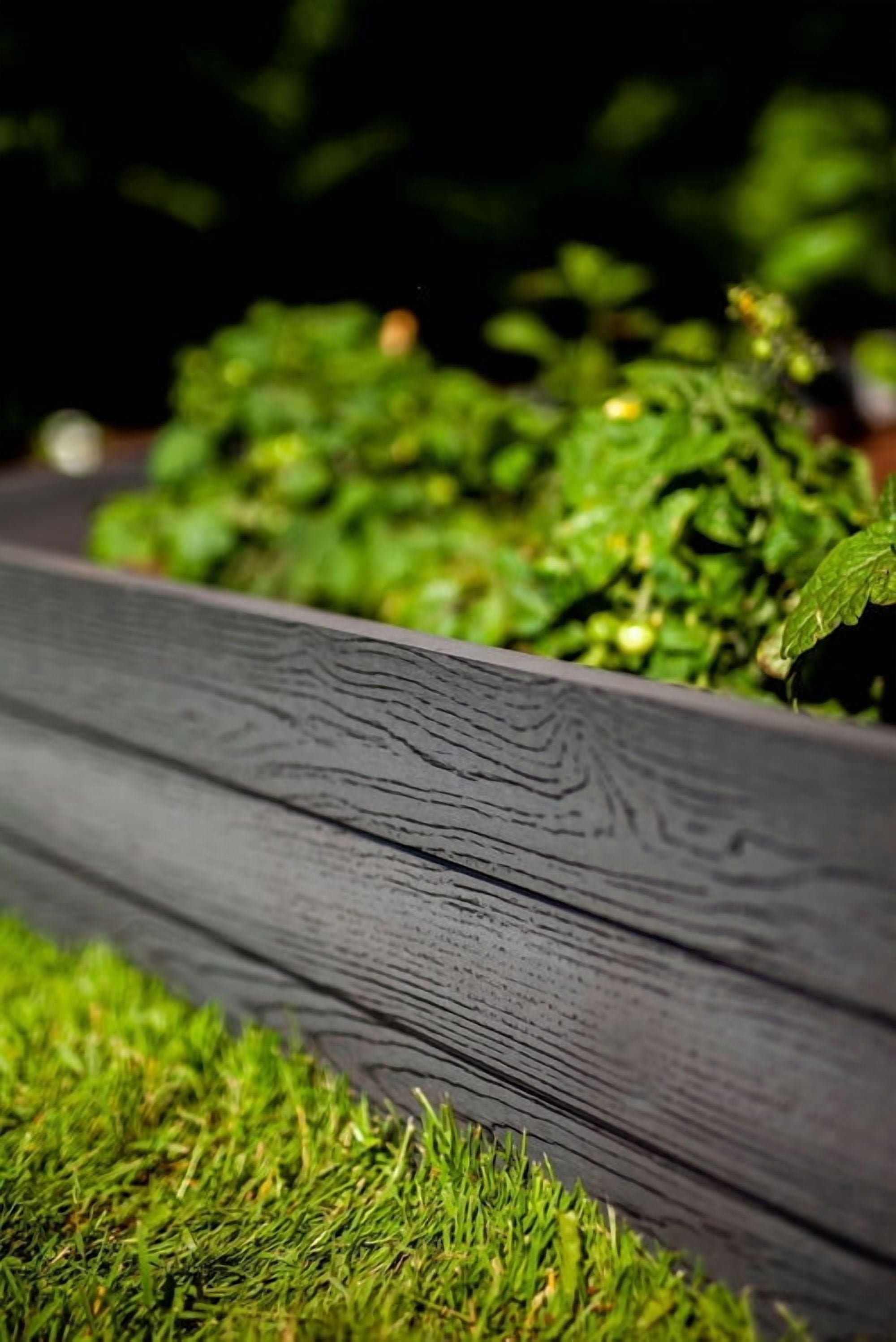 Vita Urbana 48"L x 48"W x 11"H Vinyl Raised Garden Bed, Slate Gray