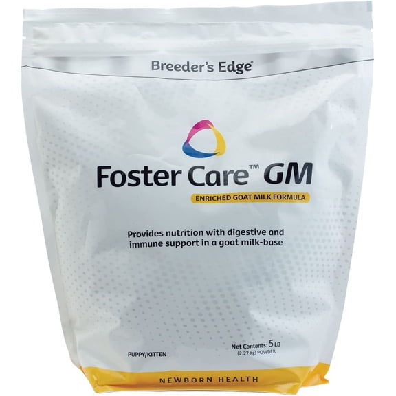 Breeder's Edge Foster Care GM - Goat Milk Based Powdered Milk Replacer - Puppies , Kittens , Cats & Dogs Formula - Easy Digestion - 5 lb 5 Pound (Pack of 1)
