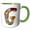 Green/White, variant on 3drose, Cute Fall Patchwork Monogram Initial G, 11oz Mug