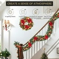 thumbnail image 4 of Lumiparty 6ft Prelit Christmas Garland for Mantle, Battery Operated Xmas Garland with 20 LED Lights Timer for Fireplace Stair Railing TV Stand Indoor Outdoor Holiday Decor, Red Gold, 4 of 7
