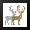 thumbnail image 2 of Pinto, Patricia 12x12 Black Modern Framed Museum Art Print Titled - Two Holiday Deer, 2 of 5