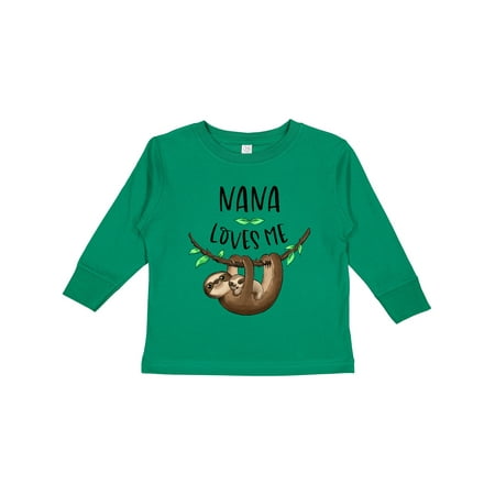 

Inktastic Nana Loves Me Cute Sloth and Baby Gift Toddler Boy or Toddler Girl Long Sleeve T-Shirt
