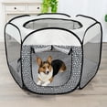 thumbnail image 2 of Corralito portátil para perros y tienda para gatos Furhaven en gris piedras grandes, 2 of 9