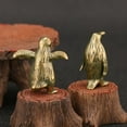 thumbnail image 3 of 2PCS Brass Penguin Figurine Small Statue Home Ornaments Animal Figurines Gift, 3 of 9