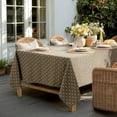 thumbnail image 5 of Taupe Linen Table Cloth Rectangle Waterproof Spillproof - Textured Farmhouse Style Dining Party Wedding Decor 60x102 Inch, 5 of 8