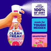 Mr. Clean Clean Freak Foaming Bathroom Surface Cleaner Multi-Surface Spray Starter Kit and Refill Bundle, Grapefruit Scent, 64 fl oz
