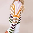 thumbnail image 6 of Olyvenn Striped Colorblock Cropped Knit Short Sweaters for Women Loose Casual Womens Fashion Long Sleeve Mock Neck Female Leisure Army Green XL, 6 of 6
