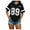 Black, variant on Yuanlong Womens T-Shirts Ladies Sporty 89 Digital Pattern Short Sleeve V-Neck Tshirts Summer Workout Versatile Loose Tops