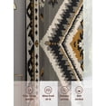 thumbnail image 6 of Boho Grey Black Sheer Curtains 96 Inch Length 2 Panels Set for Living Room/Bedroom, Geometric Ethnic Southwestern Semi Curtain Sheers Drapes Rod Pocket Curtains Window Treatment Set 52''x96''x2, 6 of 7
