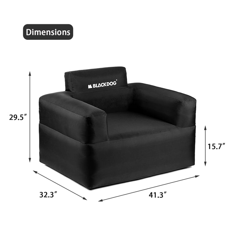 BLACKDOG, Inflatable Camping Sofa, Portable Air Couch with Build