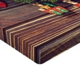 thumbnail image 2 of Ambesonne Christmas Fitted Sheet, Vintage Wood, Twin Size, Green and Brown, 2 of 3